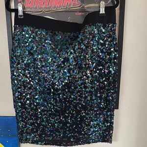Sequin Black and Blue Skirt
